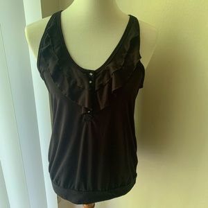 Black Ruffle Tank Top